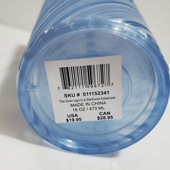NWT Starbucks 16oz Blue Tumbler with Straw - Picture 7 of 8